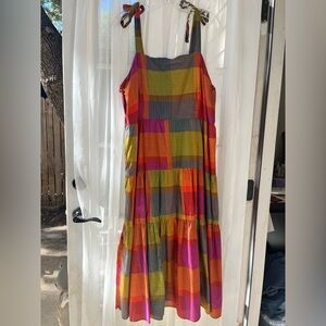 Time and Tru Multicolor Plaid Maxi Dress